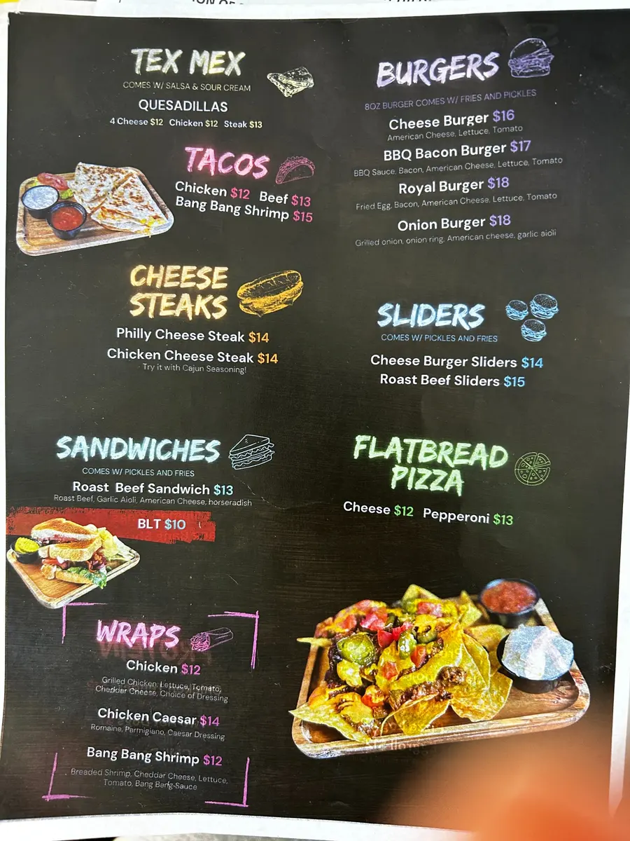 Sweeney's photographed menu page 1